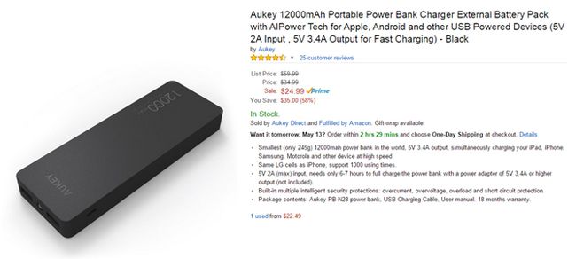 Fotografía - [Alerta Trato] Capturar Esta elegante del 12000mAh Batería externa Aukey por sólo $ 18 con un cupón de Amazon